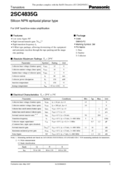 Panasonic 2SC4835G Specification Sheet