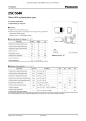 Panasonic 2SC5848 Specification Sheet