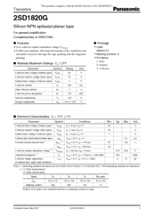 Panasonic 2SD1820G Specification Sheet