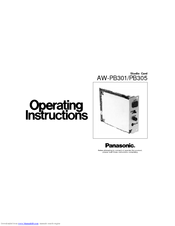 Panasonic AW-PB301 Operating Instructions Manual