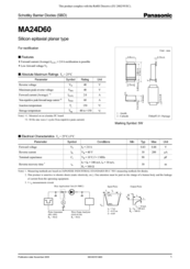 Panasonic Schottky Barrier Diodes MA24D60 Specification Sheet