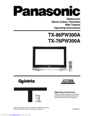 Panasonic QUINTRIX TX-86PW300A Operating Instructions Manual
