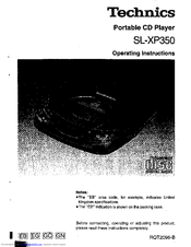 Technics SL-XP350 Operating Instructions Manual