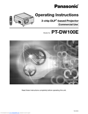 Panasonic PT-DW100E Operating Instructions Manual