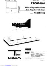 Panasonic TX-56P800H Operating Instructions Manual