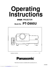 Panasonic PTD995U - LCD PROJECTOR Operating Instructions Manual