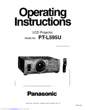 Panasonic PTL595U - LCD PROJECTOR Operating Instructions Manual