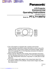 Panasonic PT-L711XNTU Operating Instructions Manual