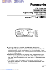 Panasonic PT-L712NTE Operating Instructions Manual