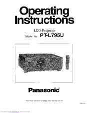 Panasonic PTL795U - LCD PROJECTION Operating Instructions Manual