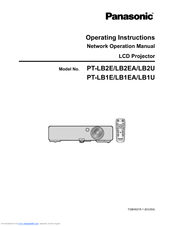 Panasonic PT-LB1E Operating Instructions Manual
