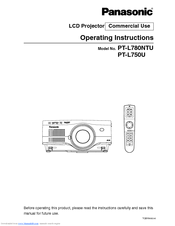 Panasonic PTL750U - LCD PROJECTOR Operating Instructions Manual