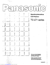 Panasonic TC-LT1 Series Operating Instructions Manual