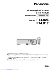 Panasonic PT-LB2E Operating Instructions Manual
