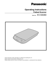 Panasonic KV-SS080 Operating Instructions Manual