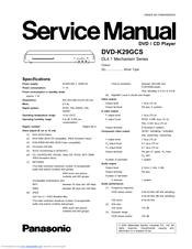 Panasonic DVD-K29GCS Service Manual
