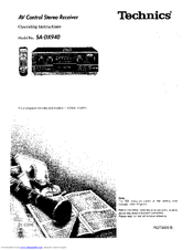 Panasonic SA-DX940 Operating Instructions Manual