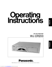 Panasonic WJDR200 - DIGITAL VIDEO RECORD Operating Instructions Manual