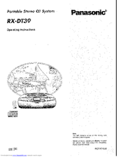 Panasonic RX-DT39 Operating Instructions Manual