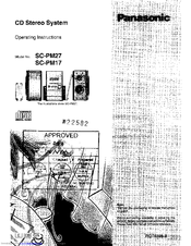 Panasonic CW-1872BE Operating Instructions Manual