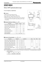 Panasonic 2SD1824 Specification Sheet