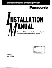 Panasonic KX-T206E Installation Manual