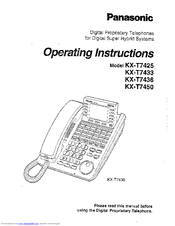 Panasonic T7436 - KX - Corded Phone Operating Instructions Manual