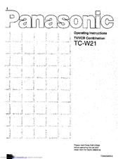 Panasonic TC-W21 Operating Instructions Manual
