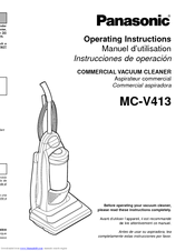 Panasonic MCV413 - COMMERCIAL VACUUM Operating Instructions Manual