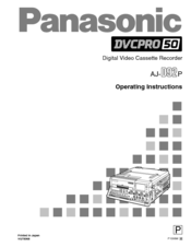 Panasonic AJD92 - DIGITAL VTR Operating Instructions Manual