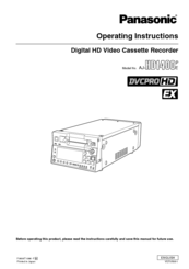 Panasonic Ajhd1400 Dvcpro Hd Vtr Manuals Manualslib