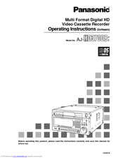 Panasonic AJ-HD3000 Operating Instructions Manual