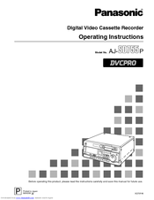 Panasonic AJSD755 - DVC STUDIO VTR Operating Instructions Manual