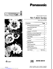 Panasonic NV-FJ620EA Operating Instructions Manual