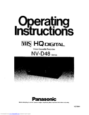 Panasonic NV-D48 Series Operating Instructions Manual