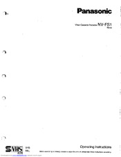 Panasonic NV-FS1 Series Operating Instructions Manual