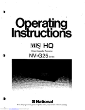 Panasonic NV-G25EA Operating Instructions Manual