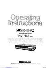 Panasonic NV-H65A Operating Instructions Manual
