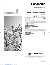 Panasonic NV-MV21 Series Operating Instructions Manual
