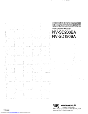 Panasonic NV-SD200BA Operating Instructions Manual