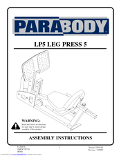 Parabody Leg Press 5 Assembly Instructions Manual