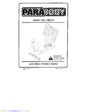 Parabody Leg Press 100101 Assembly Instructions Manual