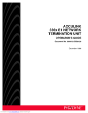 Paradyne ACCULINK 336x E1 Operator's Manual