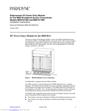 Paradyne DC Power Entry Module 8820-S1-906 Installation Instructions