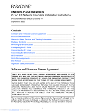 Paradyne ENE2020-S Installation Instructions Manual