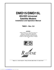 Radyne DMD15 IDR Installation And Operation Manual