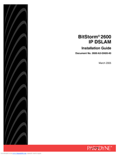 Paradyne IP DSLAM BitStorm 2600 Installation Manual