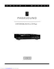Parasound C/DP-2000 Ultra Owner's Manual