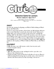Parker Brothers Clue Jr. Detective Game User Manual