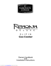 Parkinson Cowan RENOWN DELUXE SI Installation And Owner's Instructions